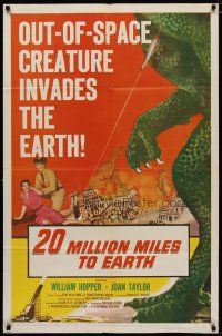 4f171 20 MILLION MILES TO EARTH style A 1sh '57 out-of-space creature invades the Earth, cool art!