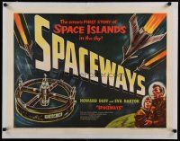 4f028 SPACEWAYS linen style A 1/2sh '53 Terence Fisher, Hammer sci-fi, space islands in the sky!