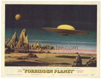 4f096 FORBIDDEN PLANET LC #8 '56 classic special effects image of spaceship hovering over Altair-4!