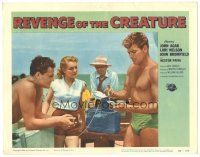 4f061 REVENGE OF THE CREATURE LC #2 '55 great c/u of guys in swimsuits injecting clam with serum!