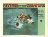 4f059 REVENGE OF THE CREATURE LC #3 '55 four men in water tie up the monster with rope!