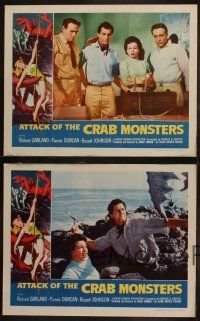 4f160 ATTACK OF THE CRAB MONSTERS complete set of 4 LCs '57 Garland, Duncan, Roger Corman horror!