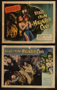 4f287 BEAST FROM HAUNTED CAVE 8 LCs '59 screaming young girl & a blood-starved ghoul from Hell!