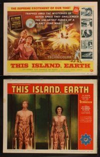 4f071 THIS ISLAND EARTH 8 LCs '55 rare full set with all the incredible special effects scenes!