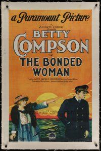 4g055 BONDED WOMAN linen 1sh '22 Betty Compson pursues Richard Dix to Honolulu & the South Seas!