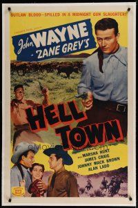 4g060 BORN TO THE WEST linen 1sh R50 Zane Grey, John Wayne spilled outlaw blood in Hell Town!