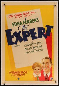 4g126 EXPERT linen 1sh '32 Edna Ferber & George S. Kaufman, Chic Sale befriends young Dickie Moore!