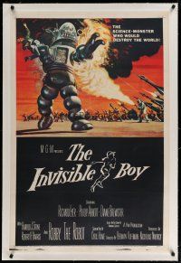 4g206 INVISIBLE BOY linen 1sh '57 Robby the Robot, the science-monster who would destroy the world!