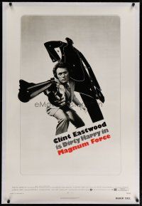 4g255 MAGNUM FORCE linen 1sh '73 Clint Eastwood is Dirty Harry pointing his huge gun!