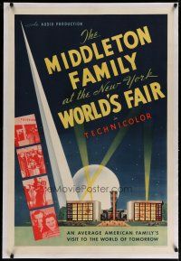4g276 MIDDLETON FAMILY AT THE NEW YORK WORLD'S FAIR linen 1sh '39 art of the world of tomorrow!