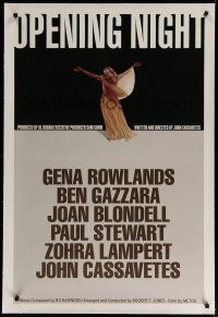 4g308 OPENING NIGHT linen 1sh '77 Gena Rowlands, directed by John Cassavetes!