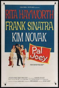 4g312 PAL JOEY linen 1sh '57 art of Frank Sinatra with sexy Rita Hayworth & Kim Novak!
