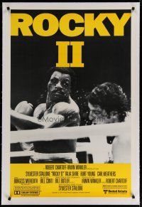 4g355 ROCKY II linen 1sh '79 Sylvester Stallone & Carl Weathers fight in boxing sequel!