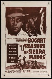 4g428 TREASURE OF THE SIERRA MADRE linen 1sh R56 Humphrey Bogart, Tim Holt & Walter Huston, classic