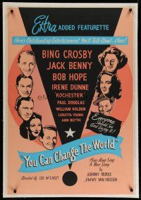 4g481 YOU CAN CHANGE THE WORLD linen 1sh '51 Bing Crosby, Jack Benny, Bob Hope, Rochester & more!