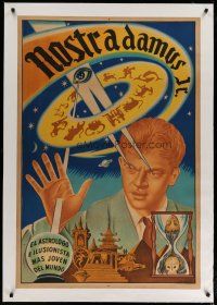 4h250 NOSTRADAMUS JR linen Argentinean '40s art of the world's youngest astrologer & magician!