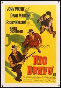 4h254 RIO BRAVO linen Argentinean '59 John Wayne, Ricky Nelson, Dean Martin, Howard Hawks classic!