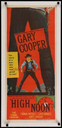 4h170 HIGH NOON linen Aust daybill '52 best art of Gary Cooper in showdown, Fred Zinnemann classic!