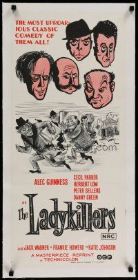 4h173 LADYKILLERS linen Aust daybill R72 great art of Alec Guinness, uproarious classic comedy!