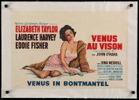 4h349 BUTTERFIELD 8 linen Belgian '60 different art of sexy prostitute Elizabeth Taylor!