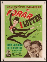 4h006 EASTER PARADE linen Danish '49 Judy Garland, Fred Astaire, Irving Berlin, Gaston art!