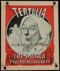 4h025 TERTULIA linen French 13x15 stage play poster 1871 great artwork by Jules Cheret!