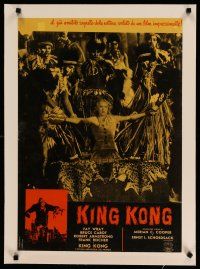 4h299 KING KONG linen Italian photobusta R61 natives prepare beautiful Fay Wray as human sacrifice!