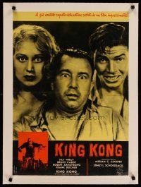 4h298 KING KONG linen Italian photobusta R61 best c/u of Fay Wray, Robert Armstrong & Bruce Cabot!
