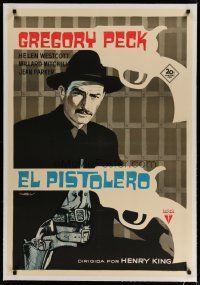 4h320 GUNFIGHTER linen Spanish R65 cool different art of Gregory Peck & his guns by Mataix!