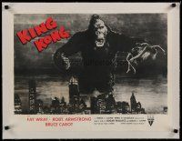 4h059 KING KONG linen special 19x25 R52 best image of ape w/Fay Wray over New York skyline!