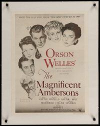 4h060 MAGNIFICENT AMBERSONS linen special 19x25 R60s directed by Orson Welles, from Tarkington story
