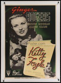 4h016 KITTY FOYLE linen Swedish '40 beautiful Ginger Rogers & Dennis Morgan, different Aberg art!!