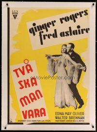 4h015 STORY OF VERNON & IRENE CASTLE linen Swedish '39 Fred Astaire & Ginger Rogers, Aberg art!