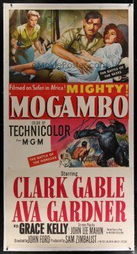 4j266 MOGAMBO linen 3sh '53 Clark Gable, Grace Kelly & Ava Gardner in Africa, directed by John Ford