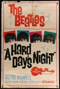 4j120 HARD DAY'S NIGHT 40x60 '64 great image of The Beatles in their 1st film, rock & roll classic!
