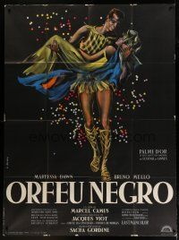 4j071 BLACK ORPHEUS French 1p '59 Marcel Camus' Orfeu Negro, best art by Georges Allard!