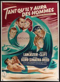 4j171 FROM HERE TO ETERNITY linen French 1p R50s best different art of top stars + kissing scene!