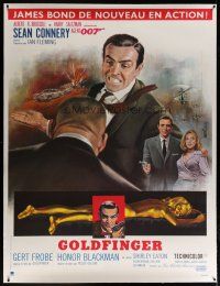 4j173 GOLDFINGER linen French 1p R80s great Jean Mascii art of Sean Connery as James Bond 007!