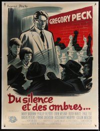 4j187 TO KILL A MOCKINGBIRD linen French 1p '62 different Grinsson art of Gregory Peck, Harper Lee!