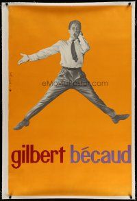 4j160 GILBERT BECAUD linen French 31x47 '50s great full-length image of the French singer!