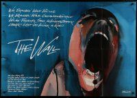 4j056 WALL German 33x47 '82 Pink Floyd, Roger Waters, classic Gerald Scarfe rock & roll artwork!