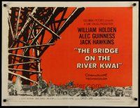 4j026 BRIDGE ON THE RIVER KWAI style B 1/2sh '58 William Holden, Alec Guinness, David Lean classic!