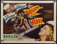 4j028 FOLLOW THE FLEET 1/2sh '36 Fred Astaire & Ginger Rogers, music by Irving Berlin, different!