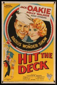 4j093 HIT THE DECK 1sh '30 wonderful art of Navy sailor Jack Oakie & pretty Polly Walker!