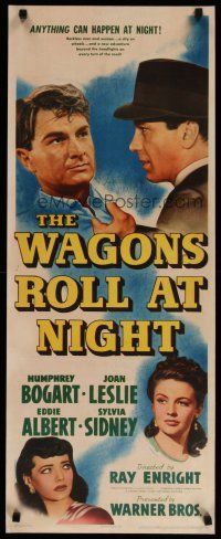 4j010 WAGONS ROLL AT NIGHT insert '41 Humphrey Bogart, Joan Leslie, Eddie Albert, Sylvia Sidney!