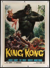 4j211 KING KONG linen Italian 1p R66 cool different Casaro art of the giant ape, Wray & natives!