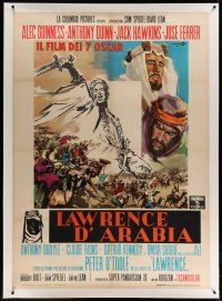 4j212 LAWRENCE OF ARABIA linen Italian 1p '63 David Lean classic, Peter O'Toole, cool Cesselon art!