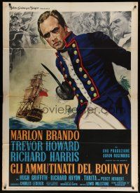 4j062 MUTINY ON THE BOUNTY style B Italian 1p '62 Enzo Nistri art of Marlon Brando & ship!