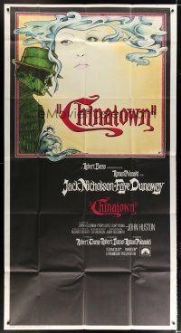 4k007 CHINATOWN int'l 3sh '74 art of Jack Nicholson & Faye Dunaway by Jim Pearsall, Roman Polanski