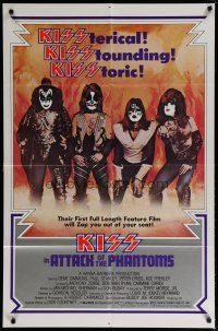 4k022 ATTACK OF THE PHANTOMS 1sh '78 cool portrait of KISS, Criss, Frehley, Simmons, Stanley